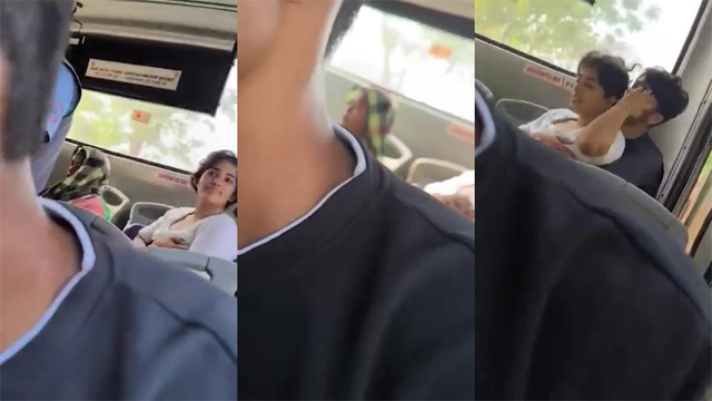 University Cute Couple Public Bus Romance - Auntymaza