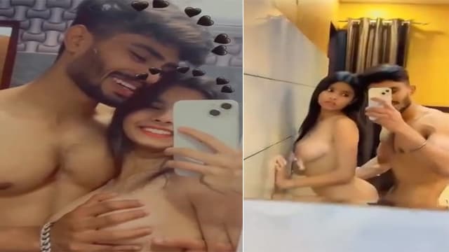 Mirror selfie and sex of an Indian teenage couple video - Auntymaza